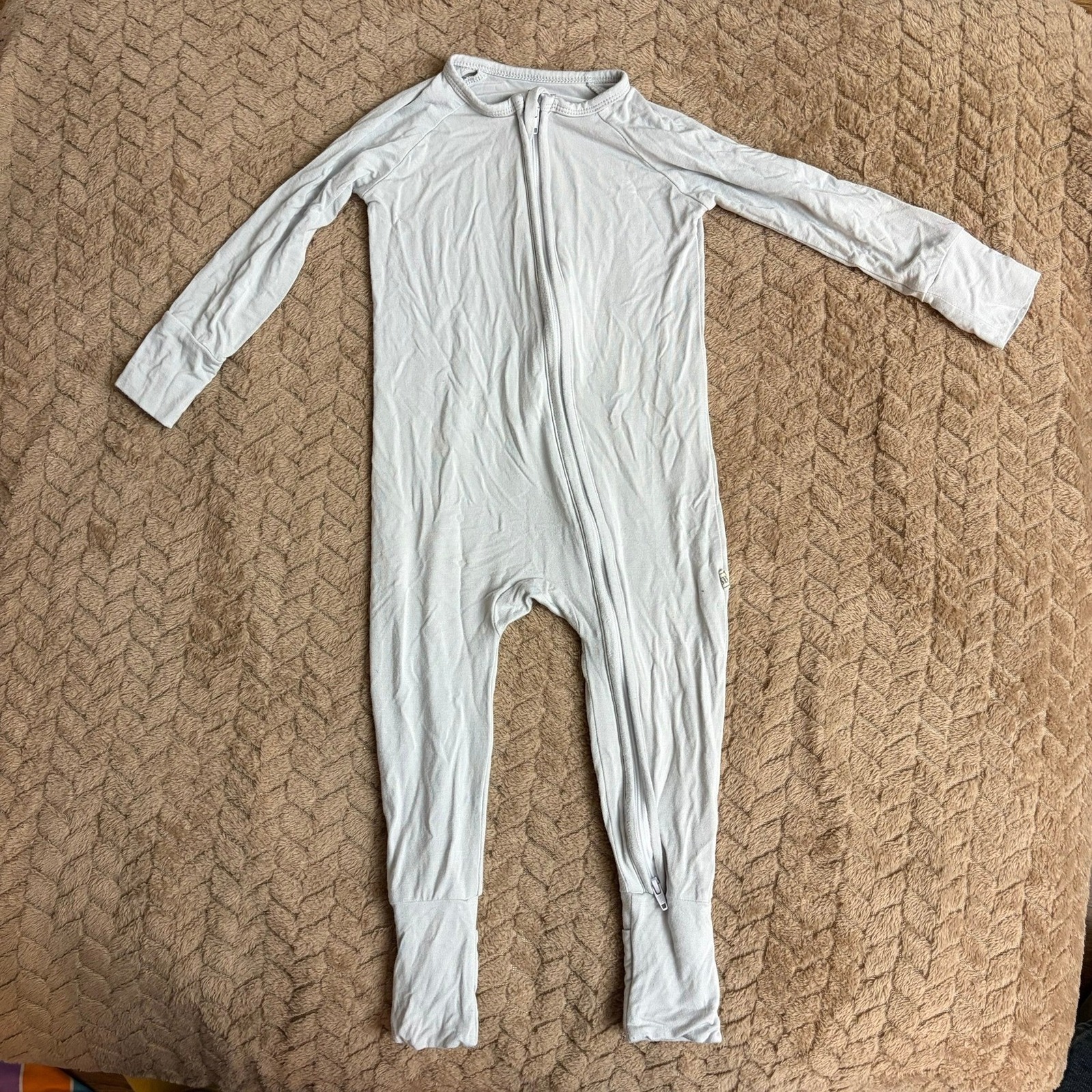 Swift Baby Boutique Bamboo Zippy Romper 12-18m Light Gray Neutral Sleepwear
